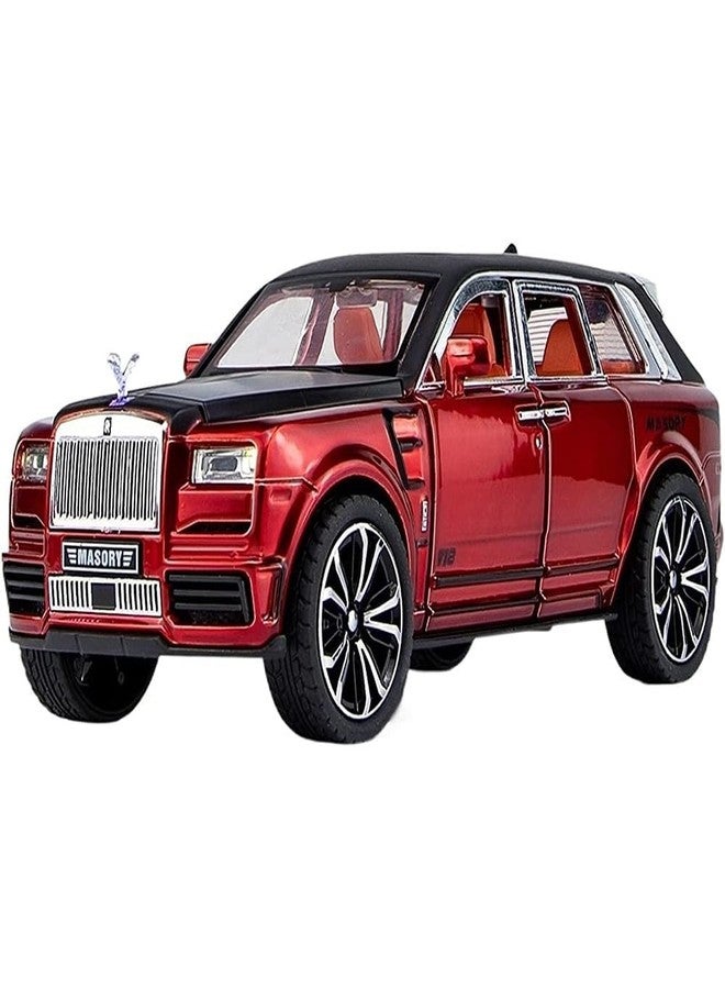 PEZYOX 1:24 Scale Exclusive Alloy Metal Pull Back Die-cast Car Model with Sound Light Mini Auto Toy for Kids Metal Model Toy Car with Sound and Light? (1.24 Rolls ROYS MAISARY-RED) - Image 1